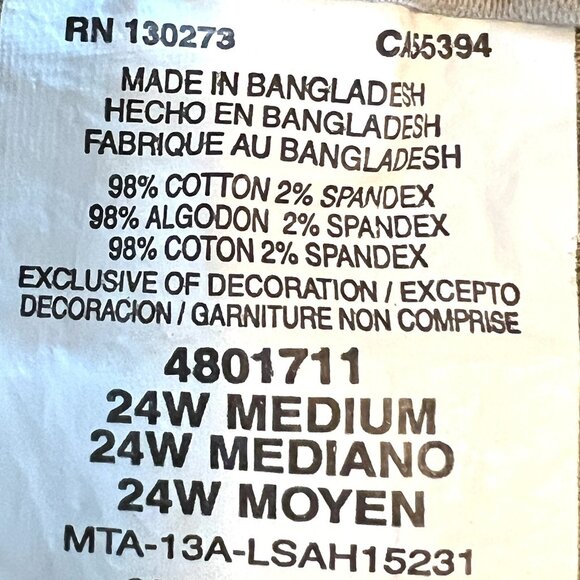 LEE Women's Natural Fit Pull-on Straight Leg High Rise Flat Tan Pants Size 24W - Picture 8 of 8